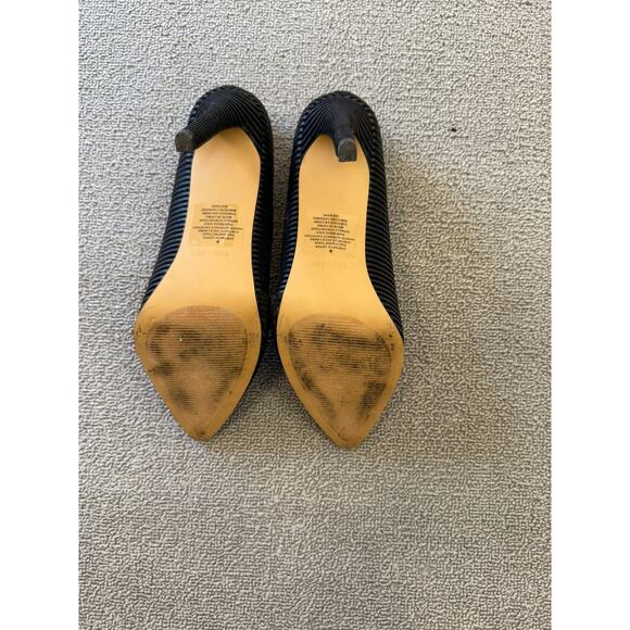 EXPRESS Women's Size 8 Black Ribbed Pointed Toe D'Orsay Stiletto Heels - Picture 5 of 12